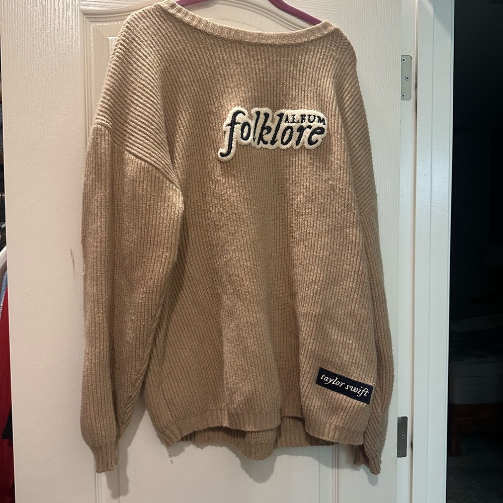 Taylor Swift Tan Folklore Sweater